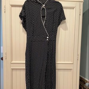 Vintage black and white culotte jumpsuit